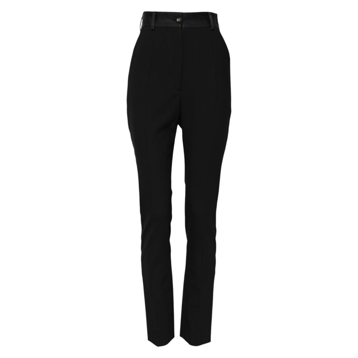 Pantalon skinny taille haute en laine noire Dolce &amp; Gabbana