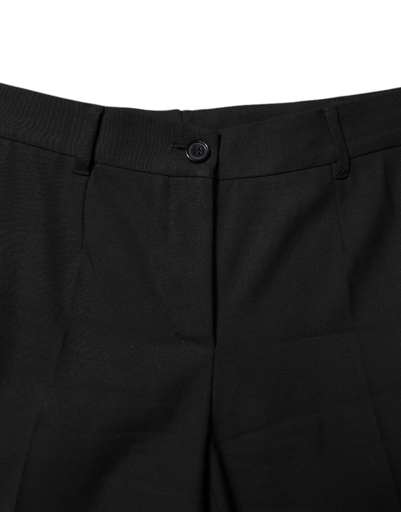 Pantalon fuselé taille haute en laine noire Dolce &amp; Gabbana