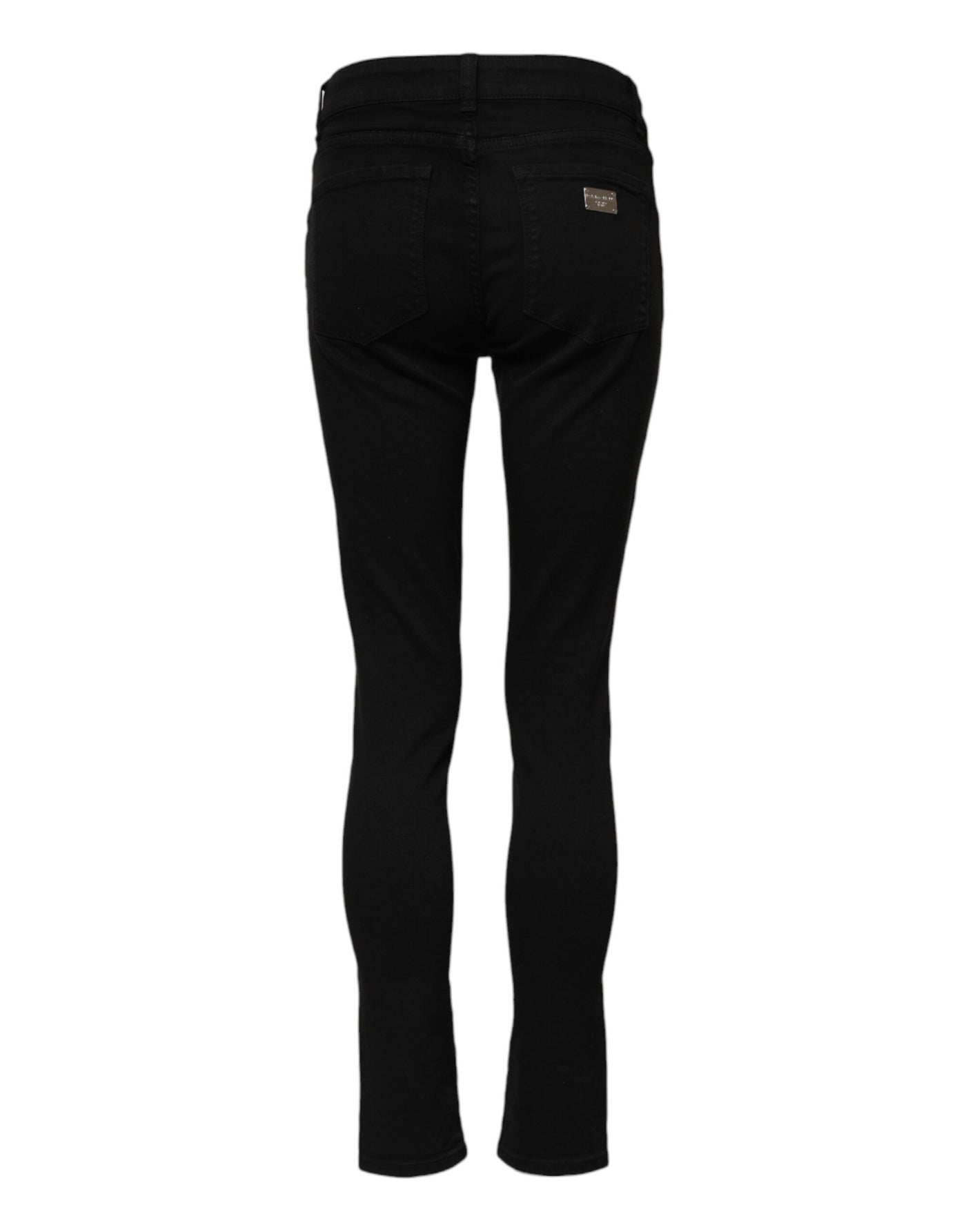 Jean skinny taille moyenne en coton noir Dolce &amp; Gabbana 