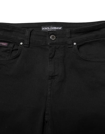 Jean skinny taille moyenne en coton noir Dolce &amp; Gabbana 