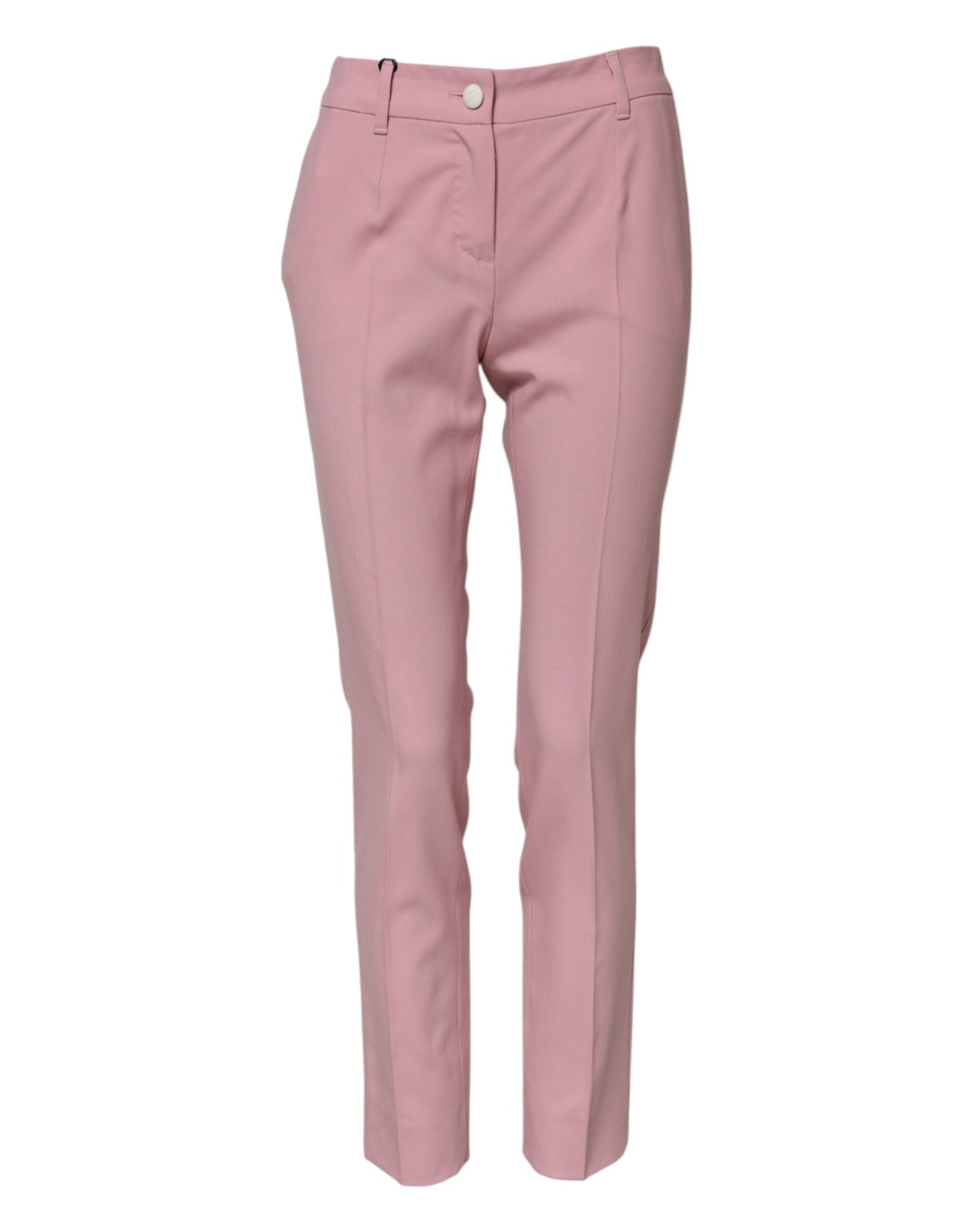 Pantalon fuselé taille haute en laine rose Dolce &amp; Gabbana