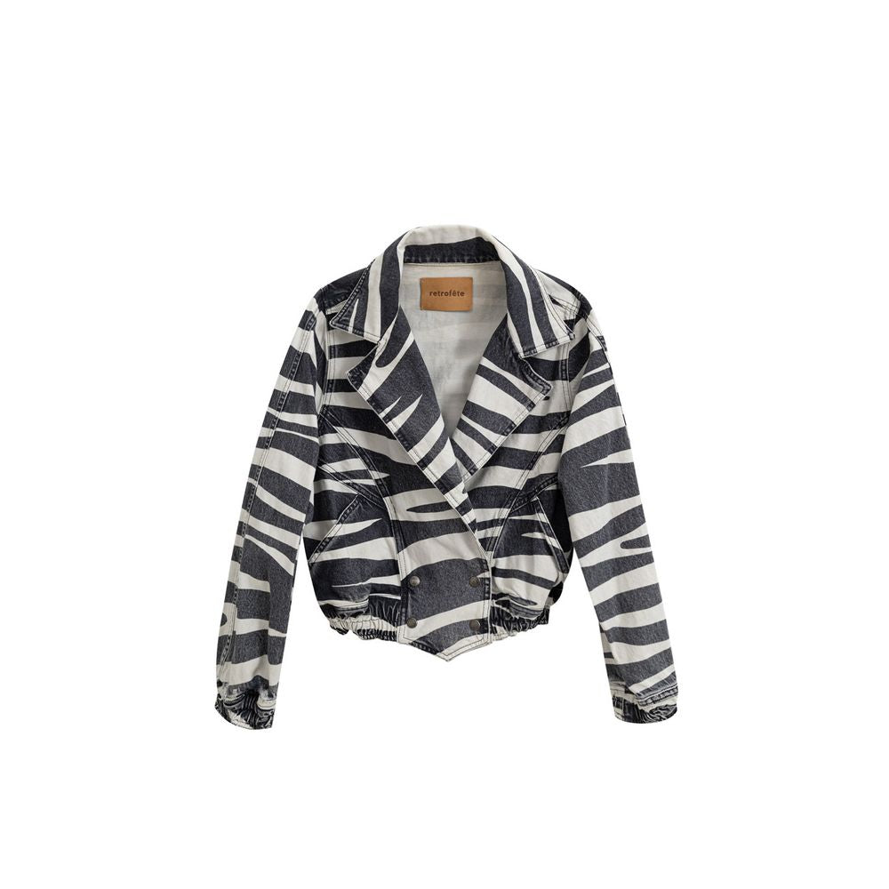 Blazer en coton noir et blanc Retrofête