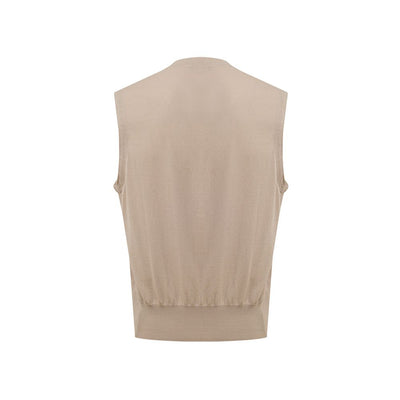 Gran Sasso Beige Cotton Sleveless Jacket