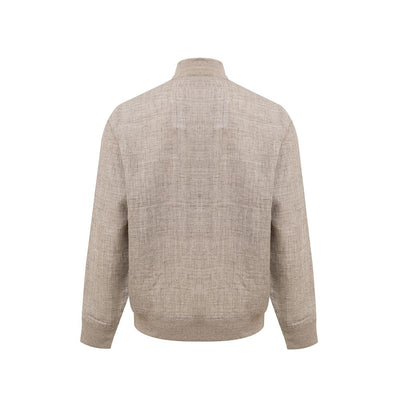 Gran Sasso Beige Linen Jackets & Coat