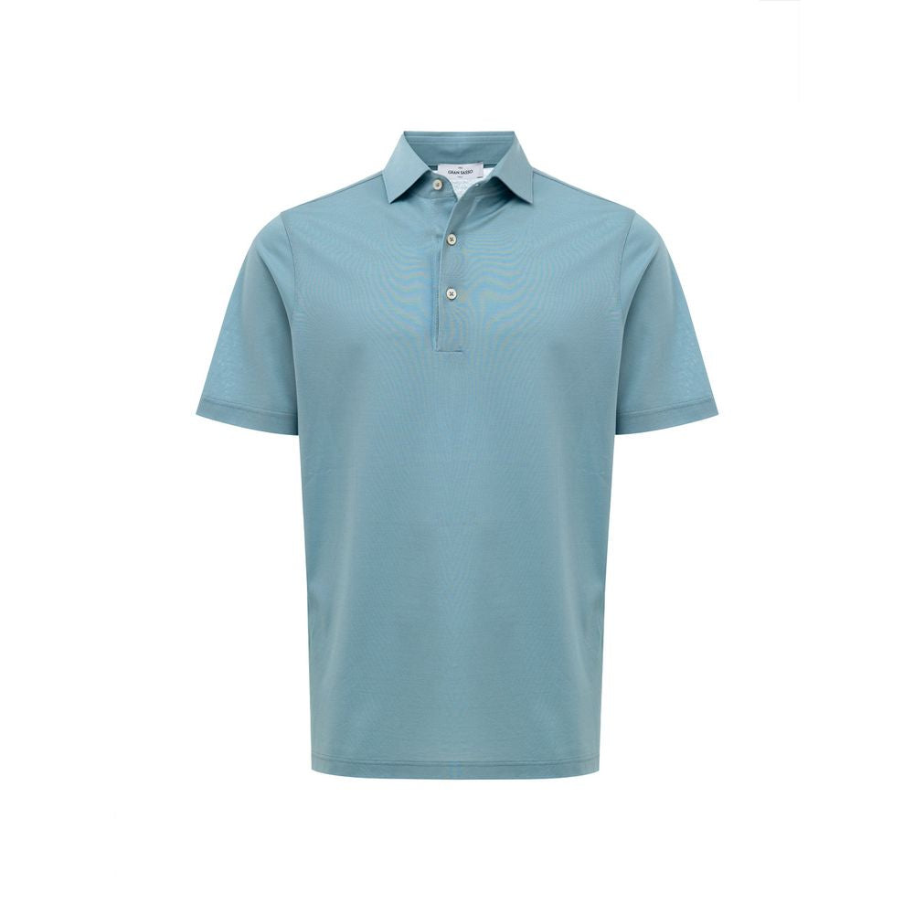 Polo en coton bleu Gran Sasso