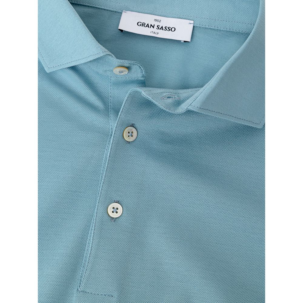 Polo en coton bleu Gran Sasso