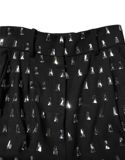 Pantalon large noir orné de cristaux Dolce &amp; Gabbana