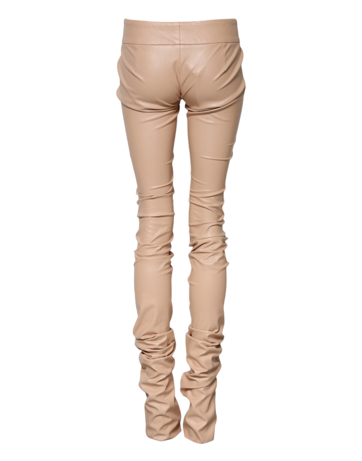 Pantalon skinny taille moyenne beige Dolce &amp; Gabbana avec détails en dentelle