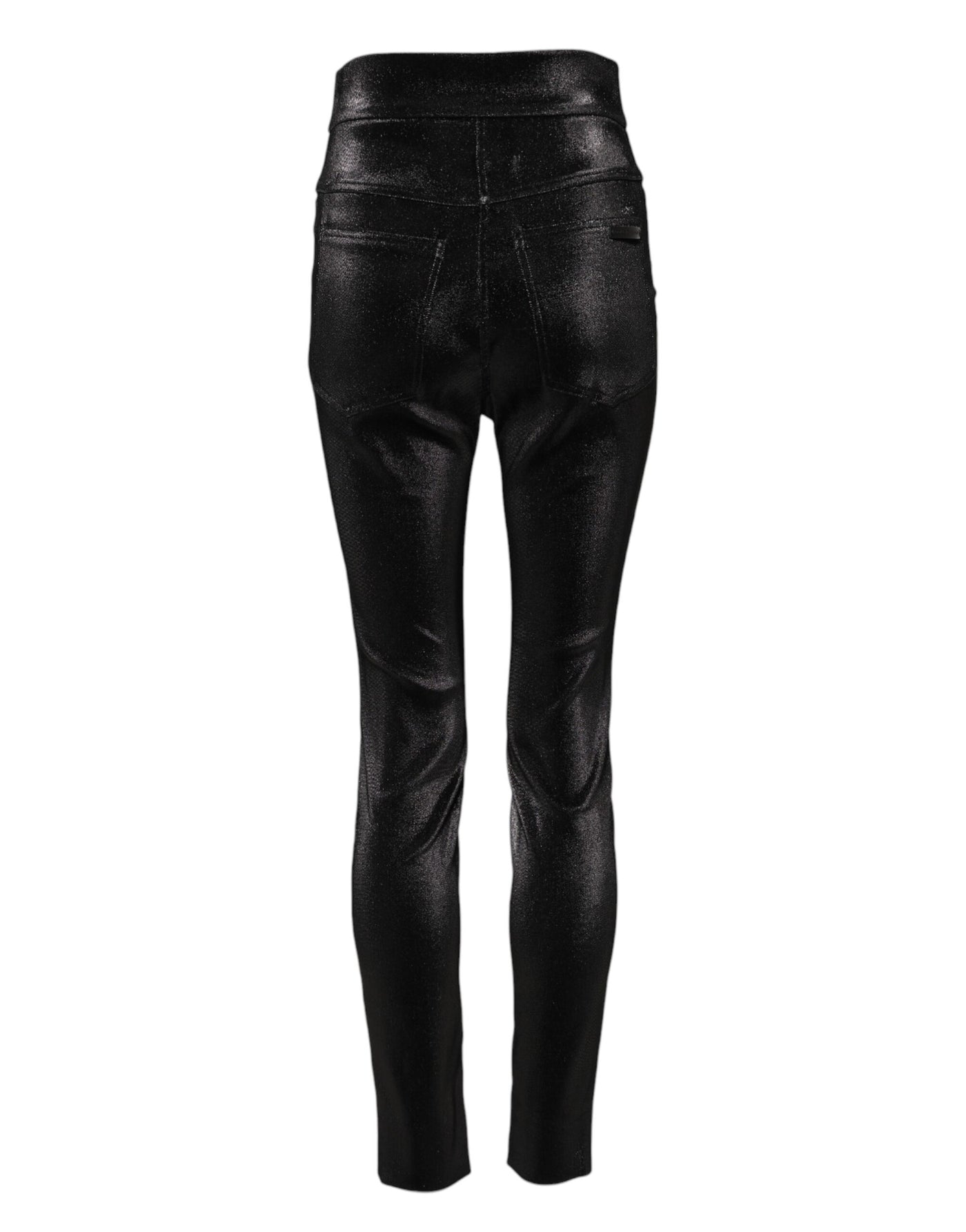 Pantalon skinny en coton stretch noir Dolce &amp; Gabbana en fil de lurex 