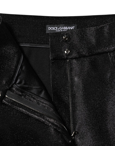 Pantalon skinny en coton stretch noir Dolce &amp; Gabbana en fil de lurex 