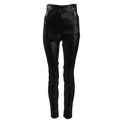 Pantalon skinny en coton stretch noir Dolce &amp; Gabbana en fil de lurex 