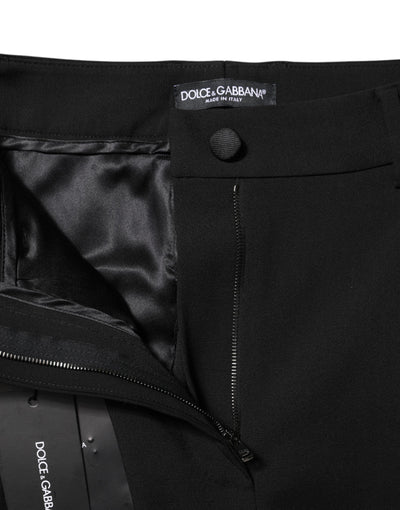 Pantalon habillé taille haute en laine noire Dolce &amp; Gabbana 