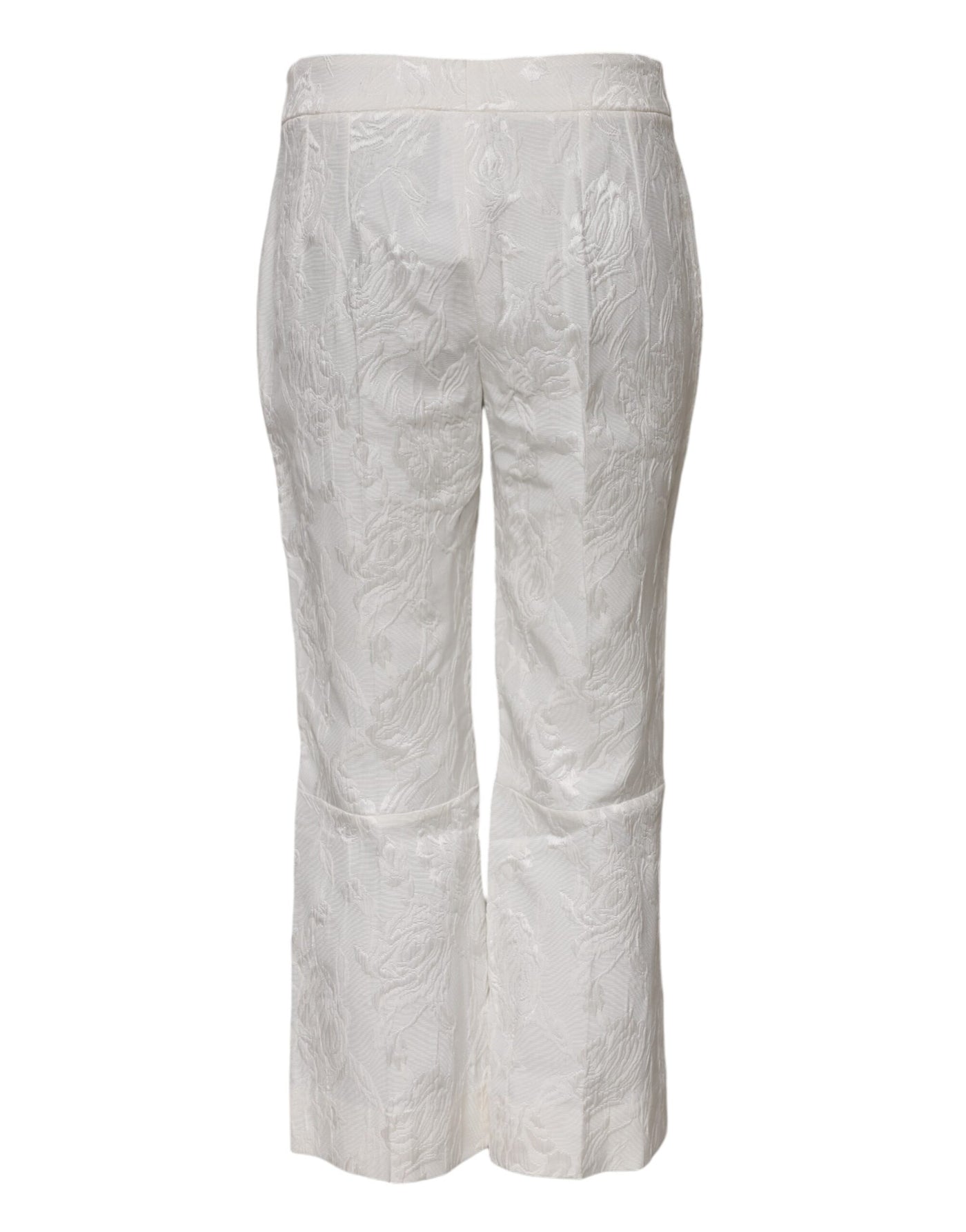 Pantalon en jacquard de coton blanc à fleurs Dolce &amp; Gabbana 
