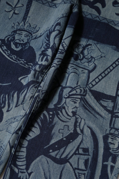 Jean fuselé en denim bleu à imprimé graphique Dolce &amp; Gabbana 