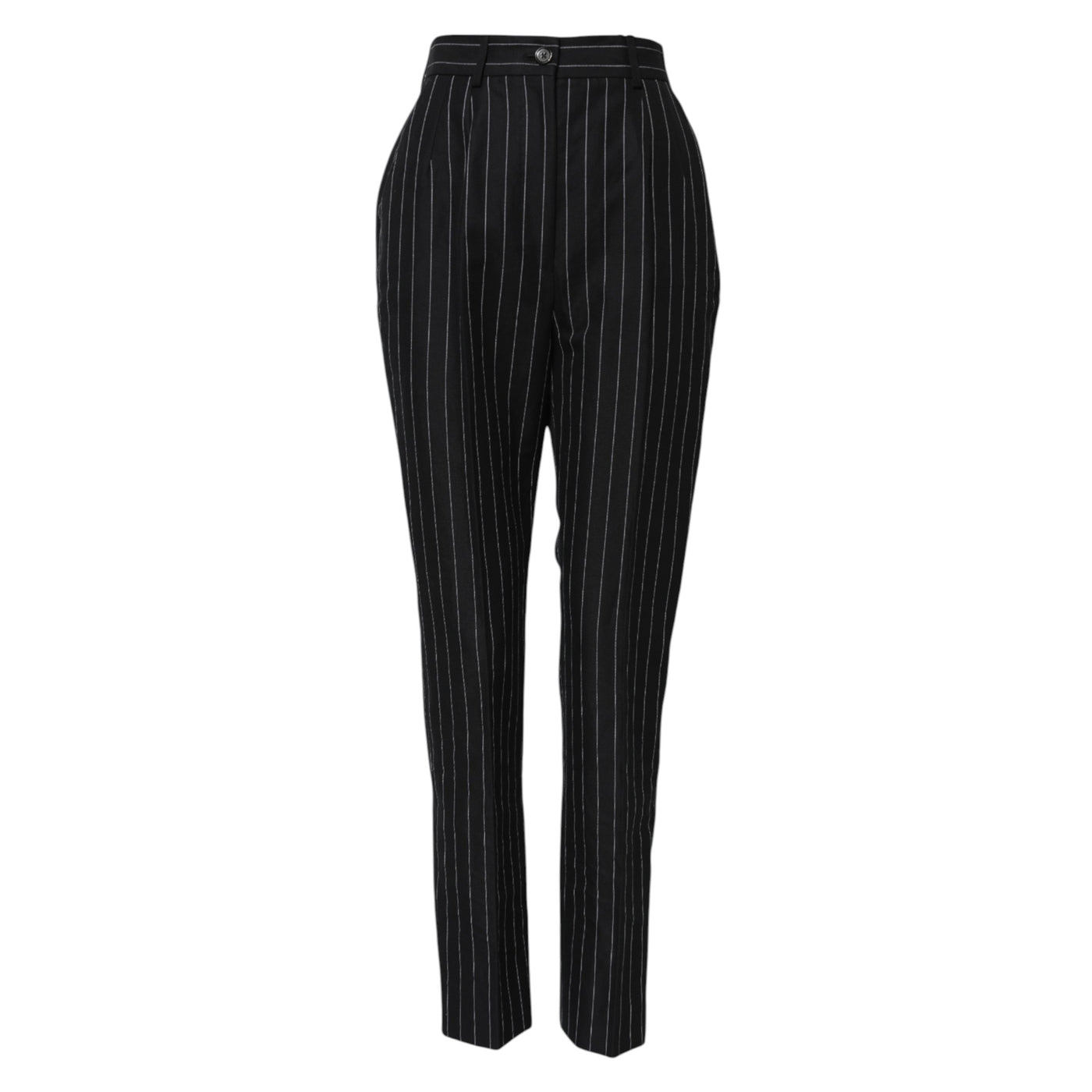 Pantalon fuselé taille haute à rayures noires Dolce &amp; Gabbana 