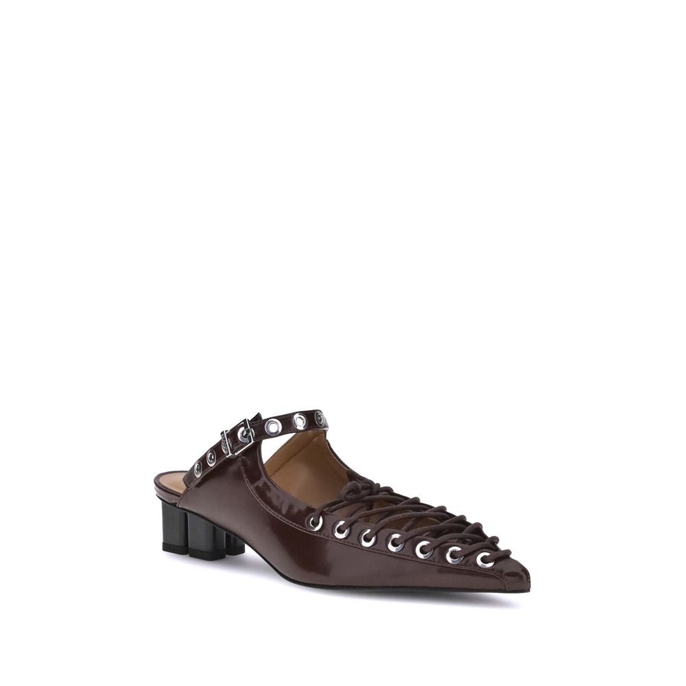Mules à lacets Ganni Oleatex