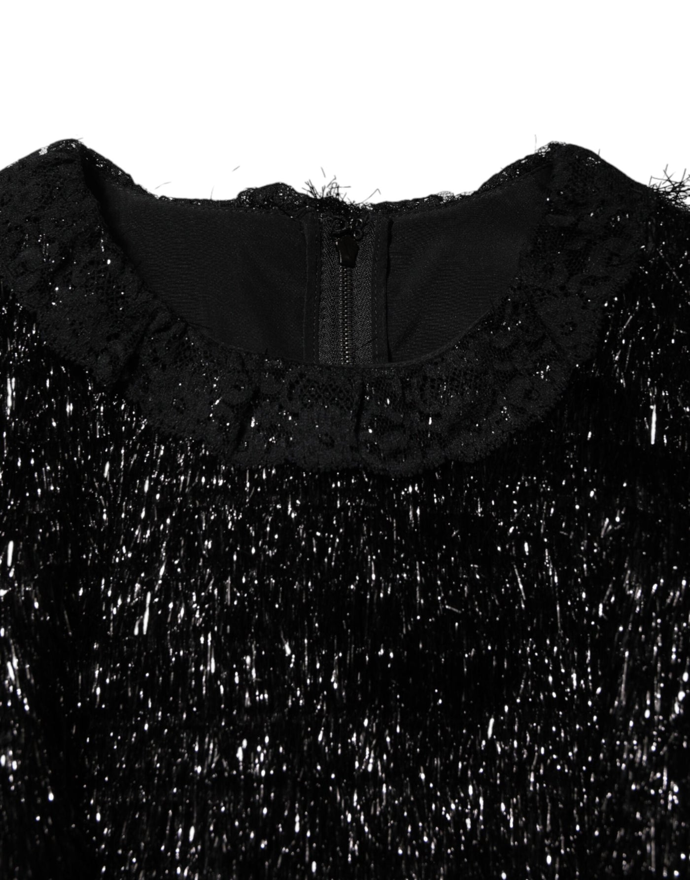 Dolce &amp; Gabbana Metallic Zwarte Polyester A-lijn Midi-jurk
