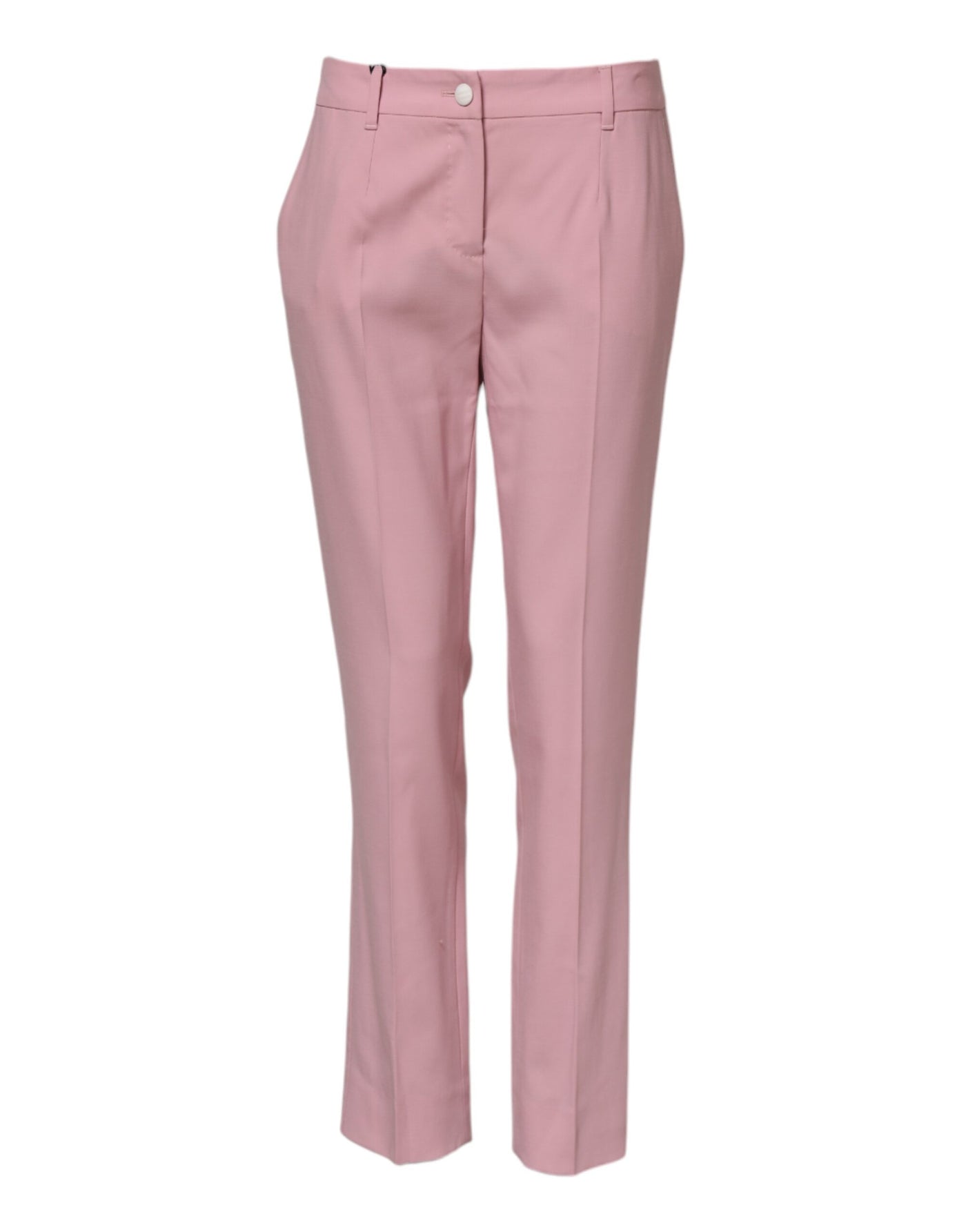 Pantalon fuselé taille moyenne en laine rose Dolce &amp; Gabbana