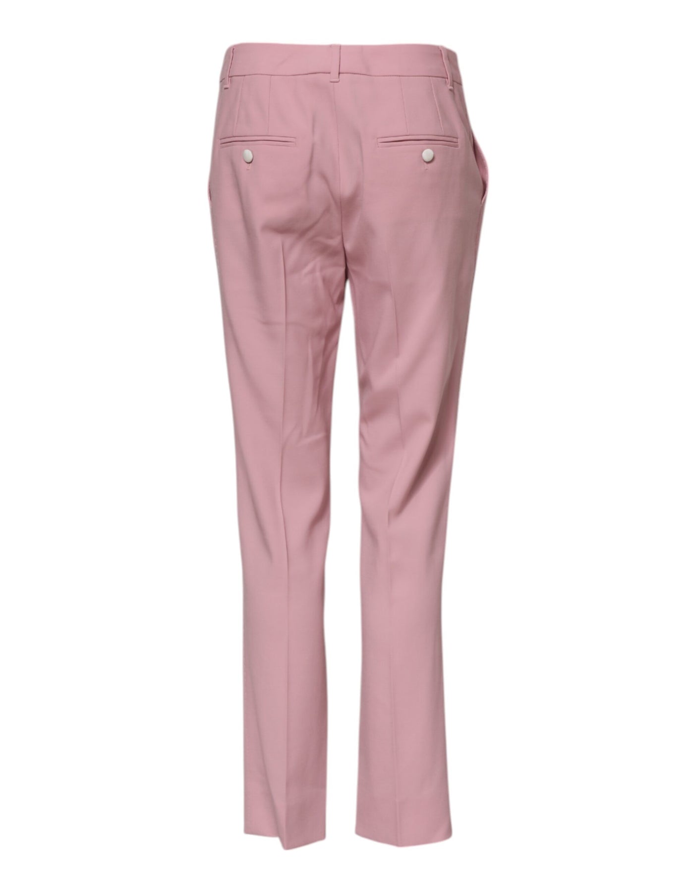 Pantalon fuselé taille moyenne en laine rose Dolce &amp; Gabbana