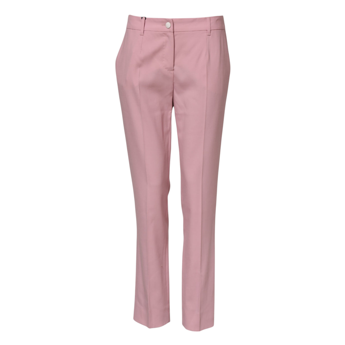 Pantalon fuselé taille moyenne en laine rose Dolce &amp; Gabbana