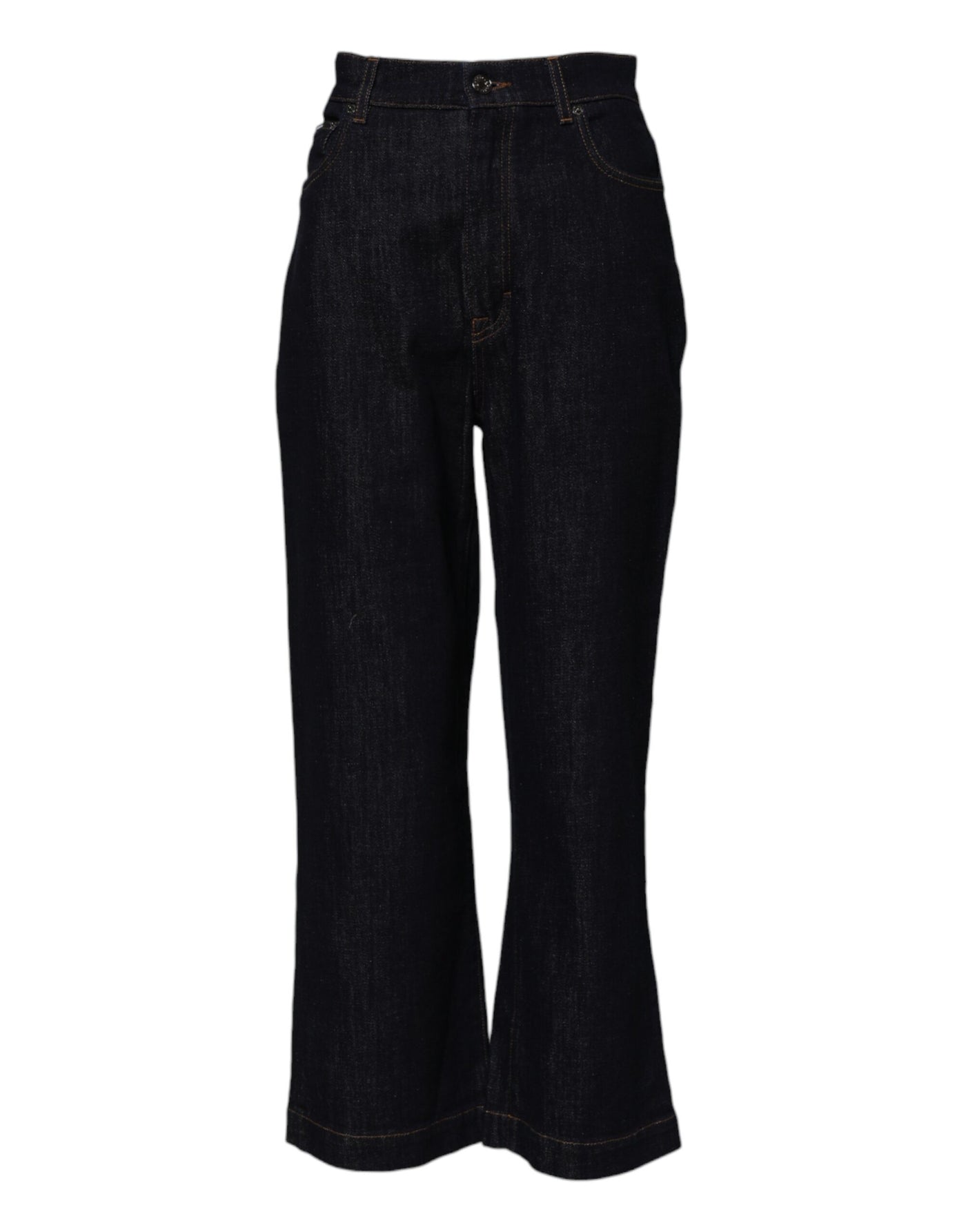 Jean évasé taille haute en coton bleu Dolce &amp; Gabbana 