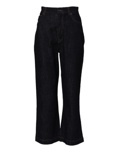 Jean évasé taille haute en coton bleu Dolce &amp; Gabbana 
