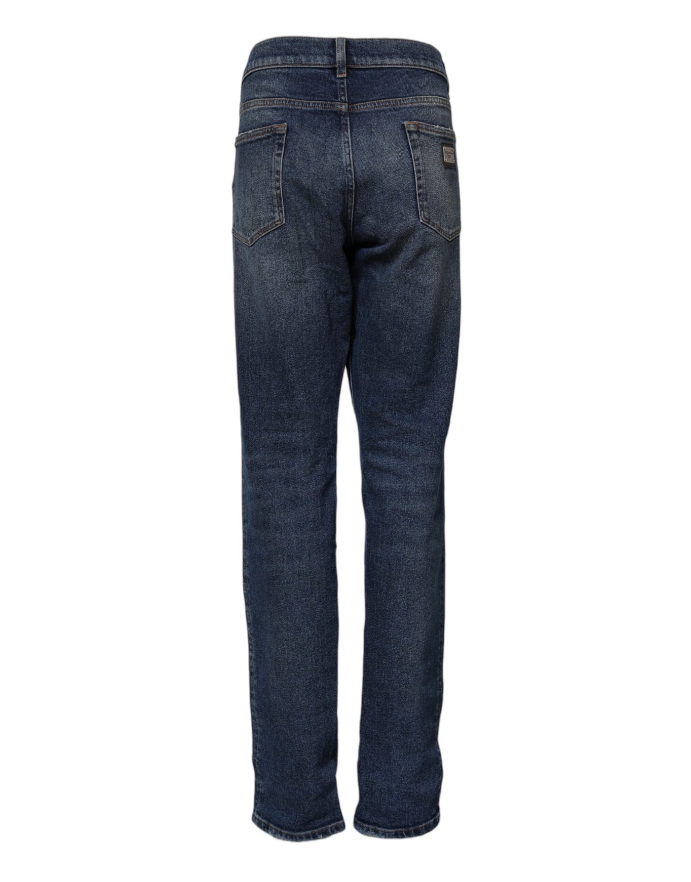 Jean droit taille moyenne en coton bleu Dolce &amp; Gabbana 