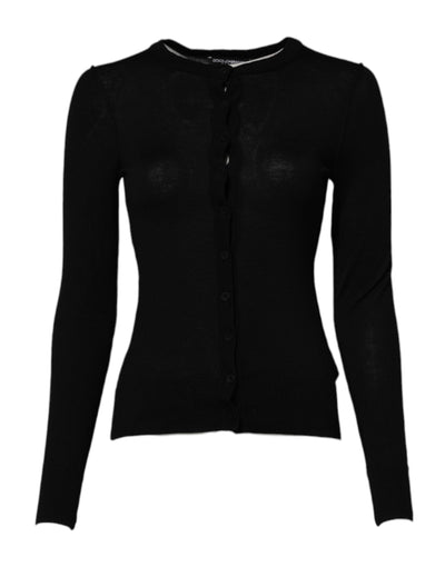 Dolce &amp; Gabbana Zwarte Wollen Gebreide Cardigan Trui