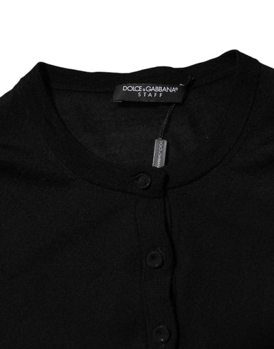 Dolce &amp; Gabbana Zwarte Wollen Gebreide Cardigan Trui