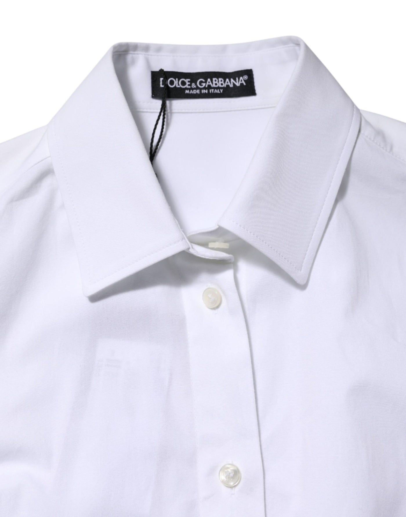Dolce &amp; Gabbana Wit Katoenen Shirt met Lange Mouwen en Kraag