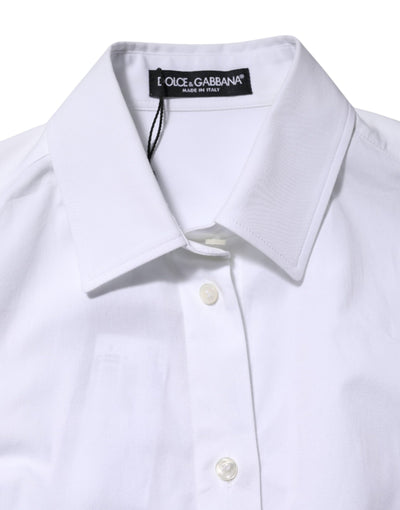 Dolce &amp; Gabbana Wit Katoenen Shirt met Lange Mouwen en Kraag