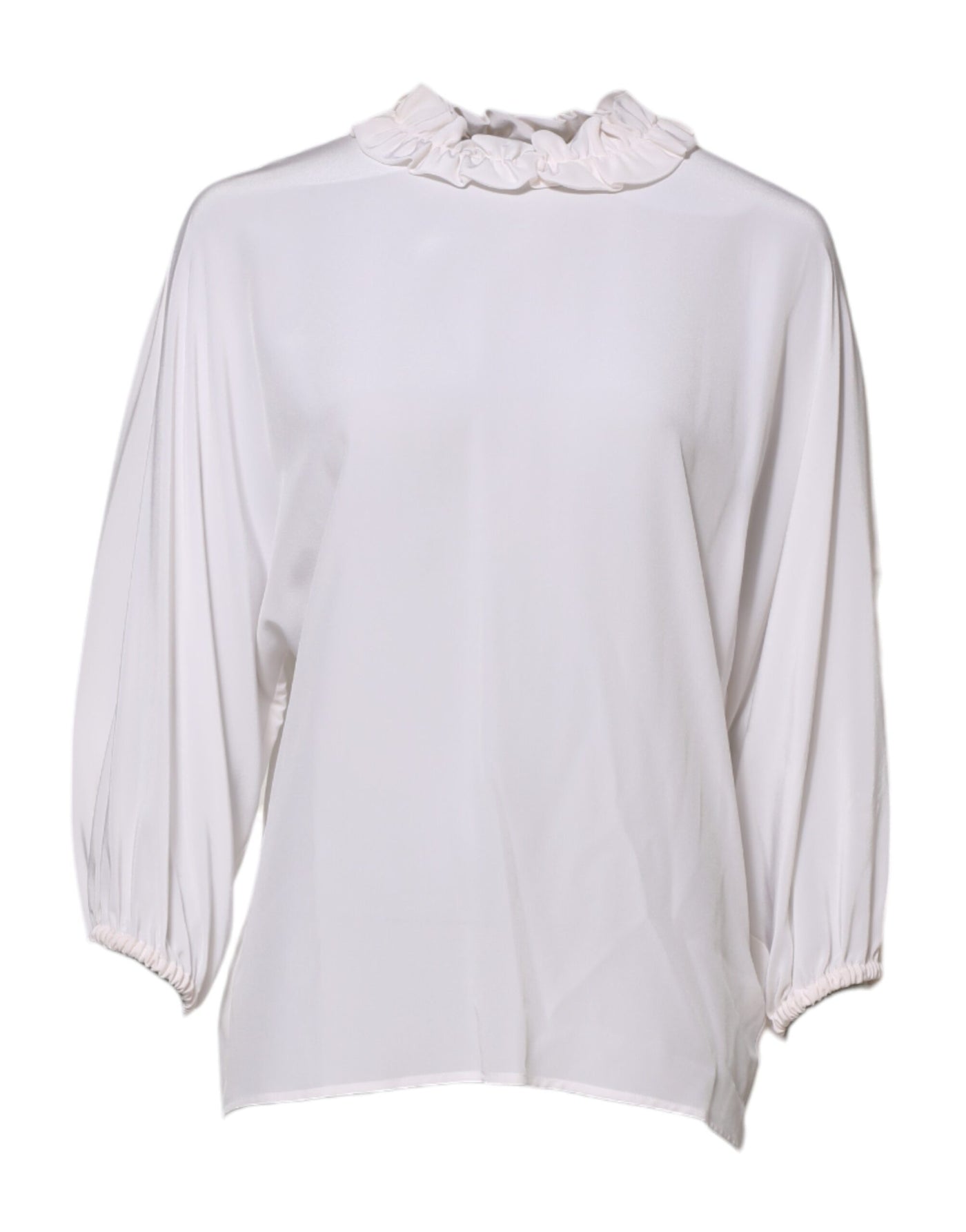 Dolce &amp; Gabbana Witte Blouse met Geplooide Halslijn en Pullover Top