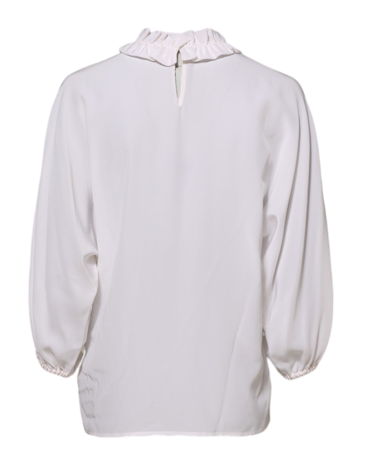 Dolce &amp; Gabbana Witte Blouse met Geplooide Halslijn en Pullover Top