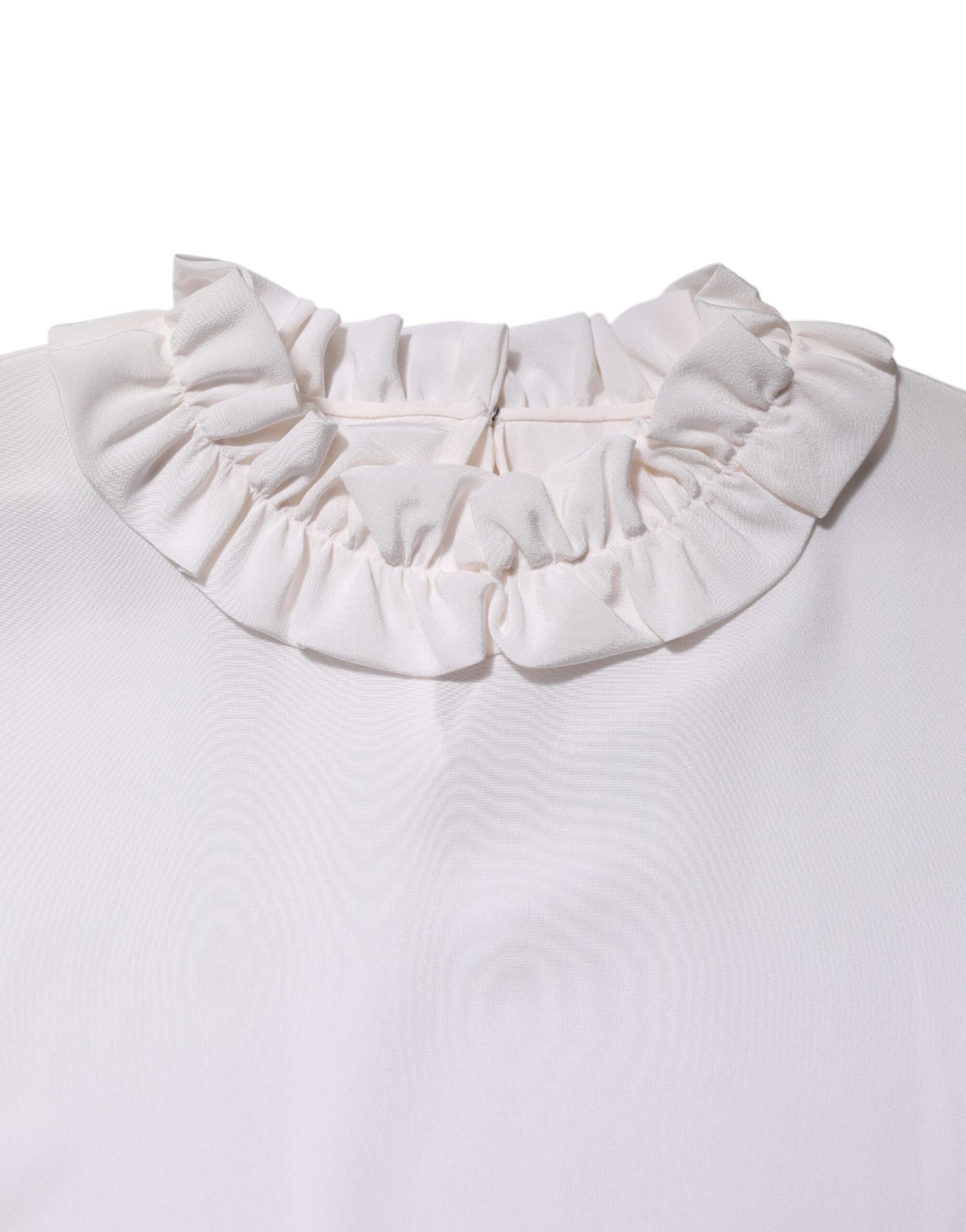Dolce &amp; Gabbana Witte Blouse met Geplooide Halslijn en Pullover Top