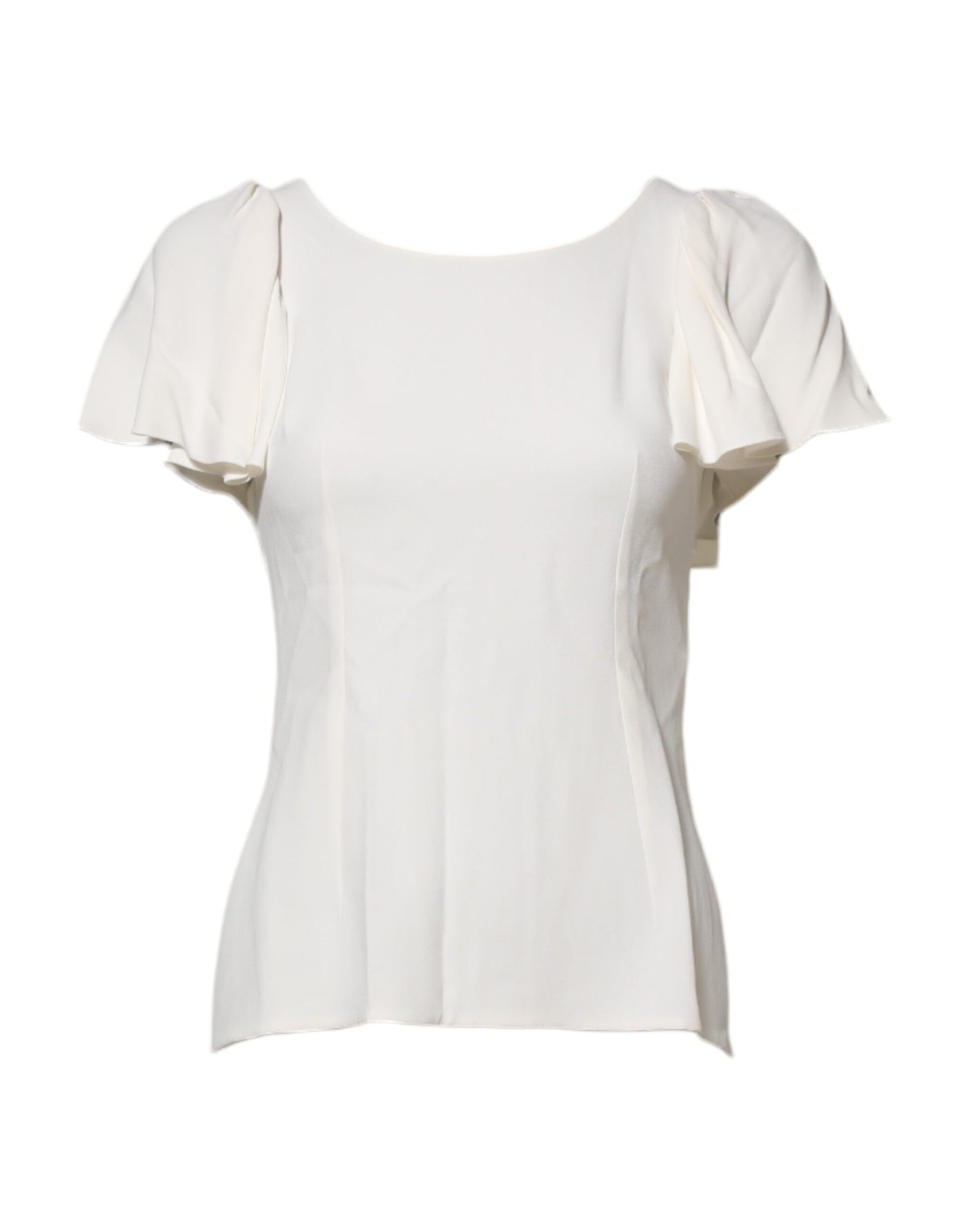 Dolce &amp; Gabbana Witte Blouse Top met Ronde Hals en Korte Mouwen