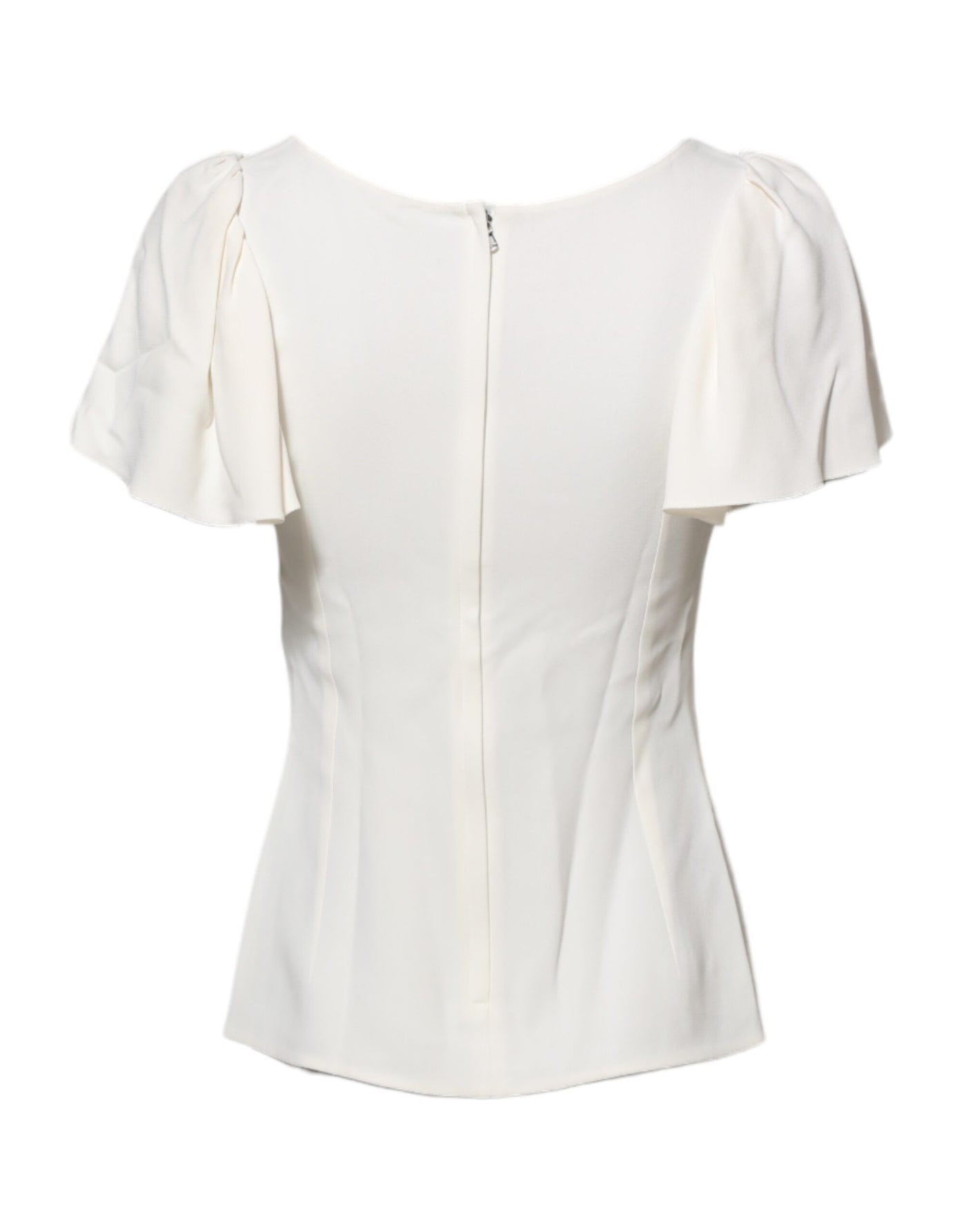 Dolce &amp; Gabbana Witte Blouse Top met Ronde Hals en Korte Mouwen