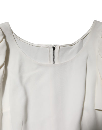 Dolce &amp; Gabbana Witte Blouse Top met Ronde Hals en Korte Mouwen