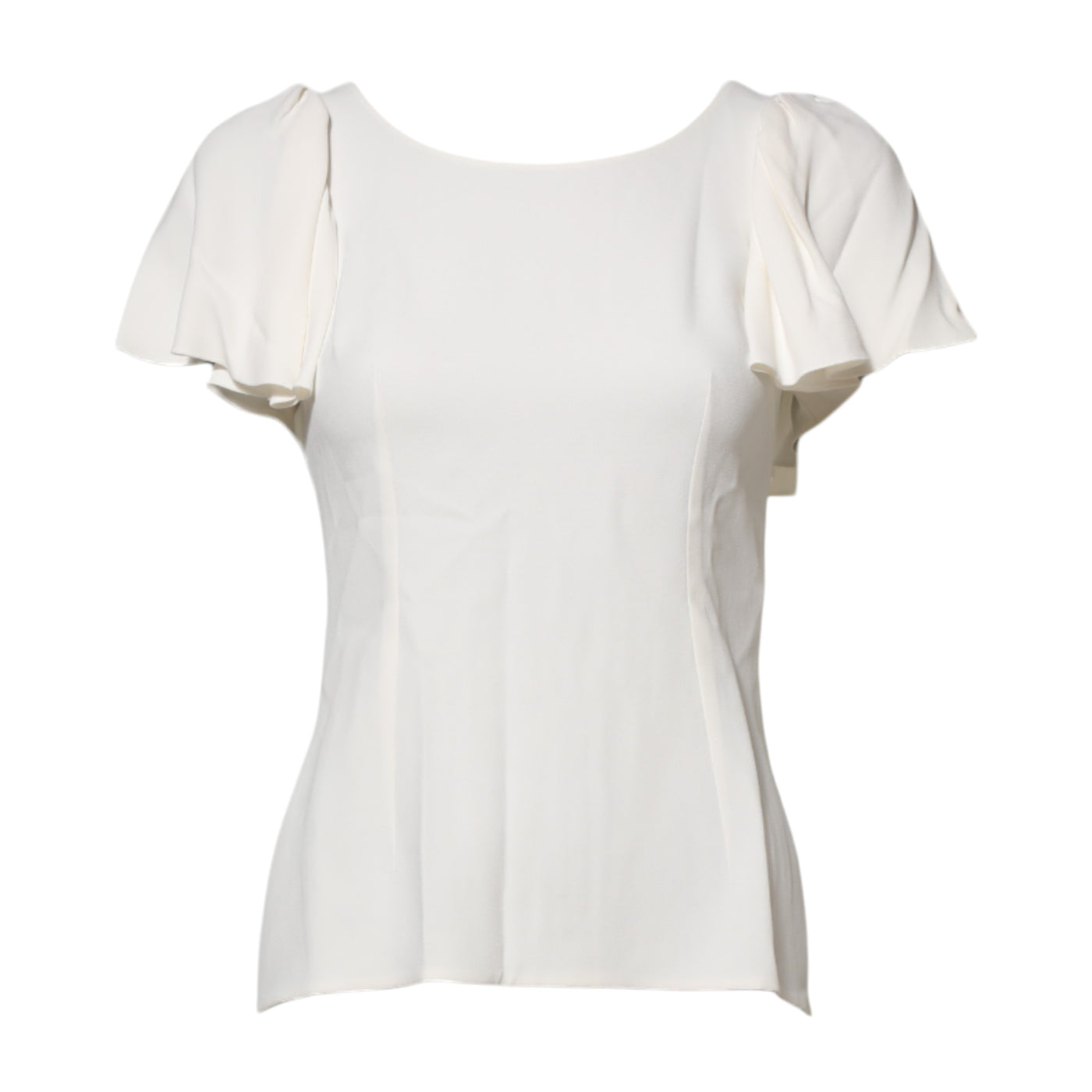 Dolce &amp; Gabbana Witte Blouse Top met Ronde Hals en Korte Mouwen