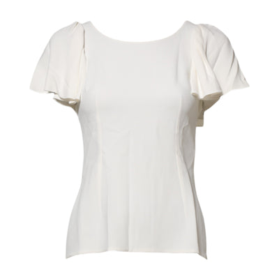 Dolce &amp; Gabbana Witte Blouse Top met Ronde Hals en Korte Mouwen