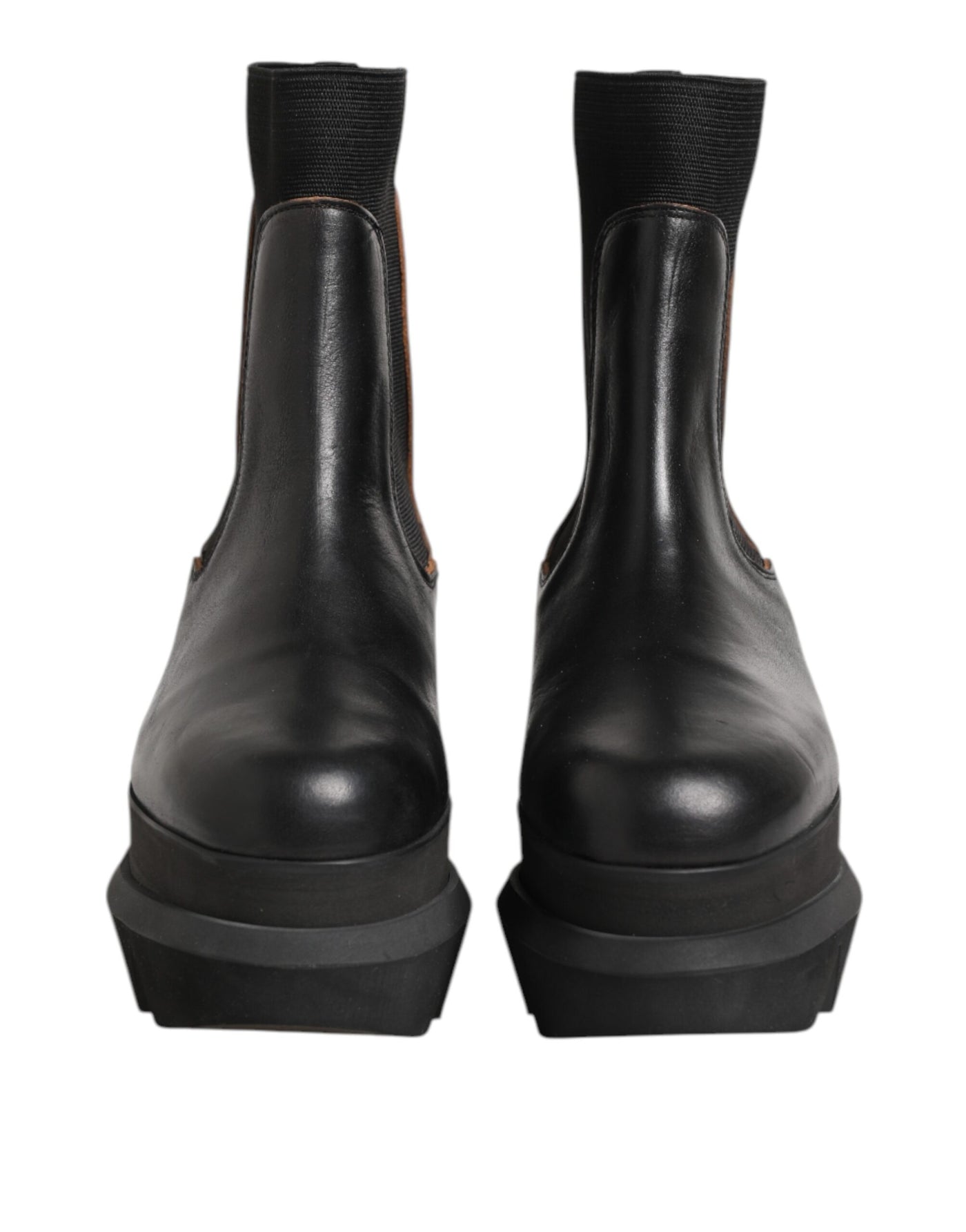 Bottines Chelsea noires en cuir Sacai pour femme