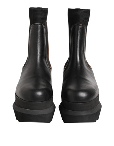 Bottines Chelsea noires en cuir Sacai pour femme