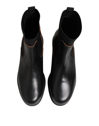 Bottines Chelsea noires en cuir Sacai pour femme