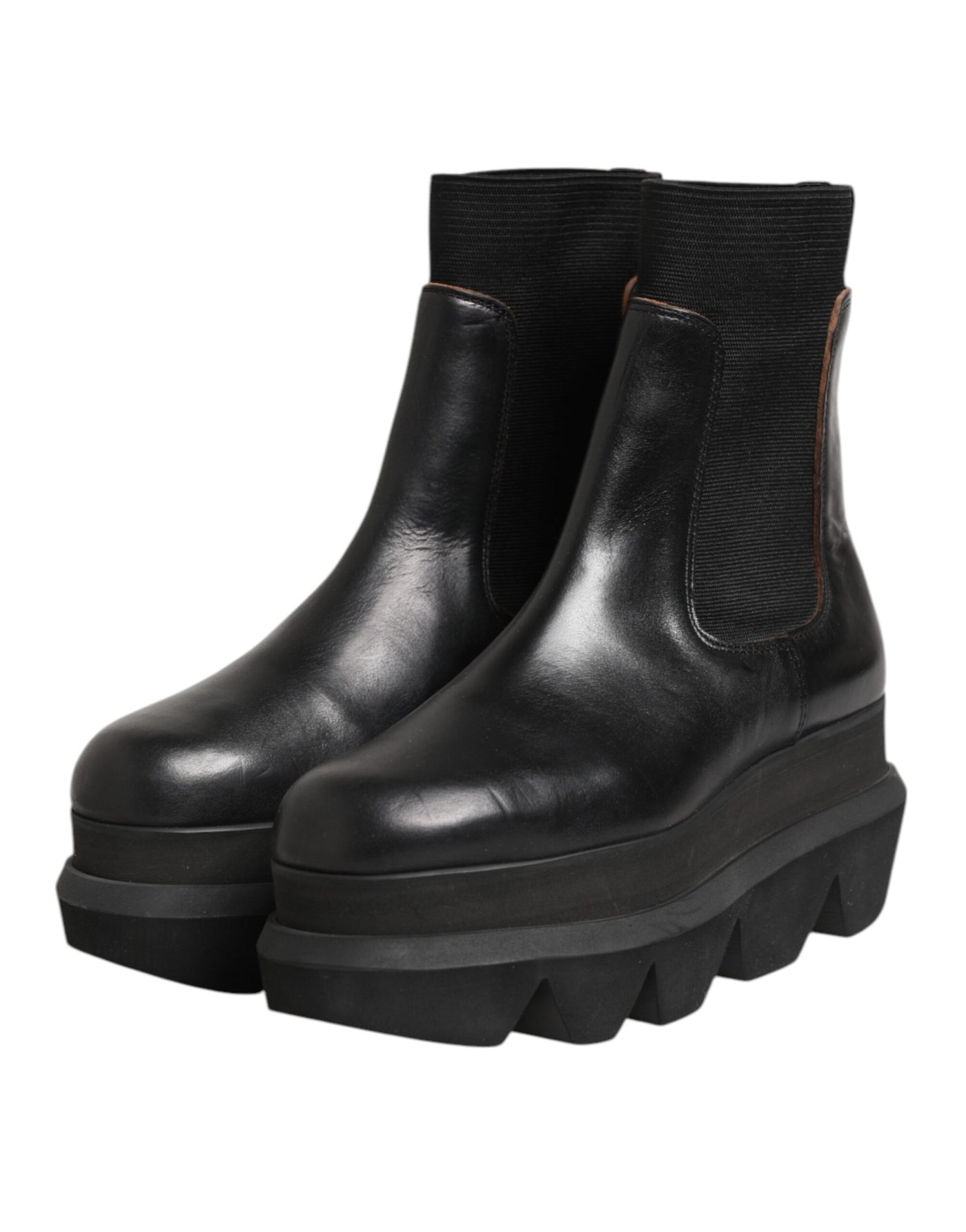 Bottines Chelsea noires en cuir Sacai pour femme