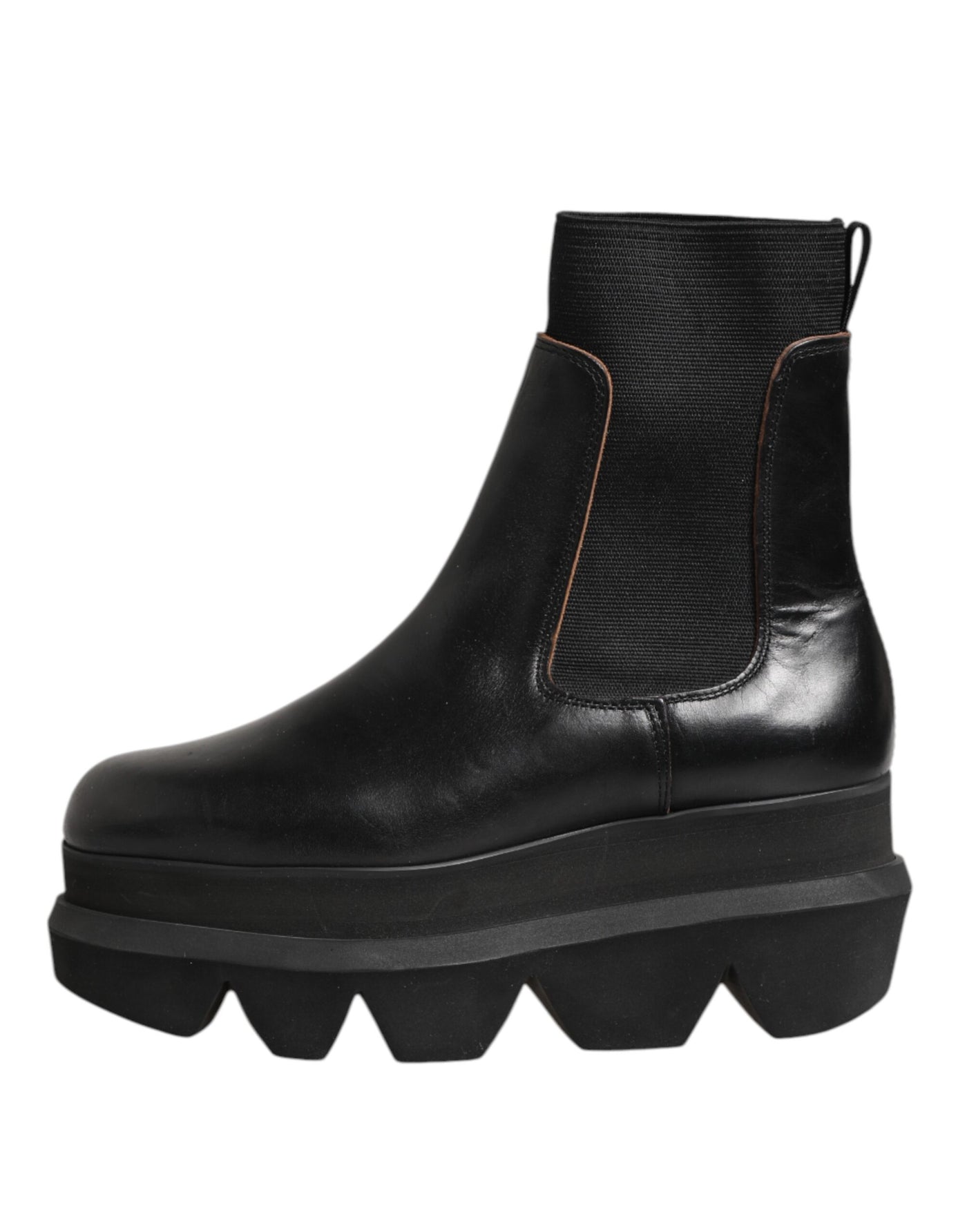 Bottines Chelsea noires en cuir Sacai pour femme