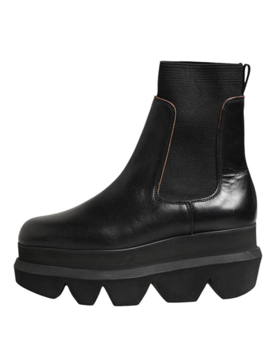 Bottines Chelsea noires en cuir Sacai pour femme
