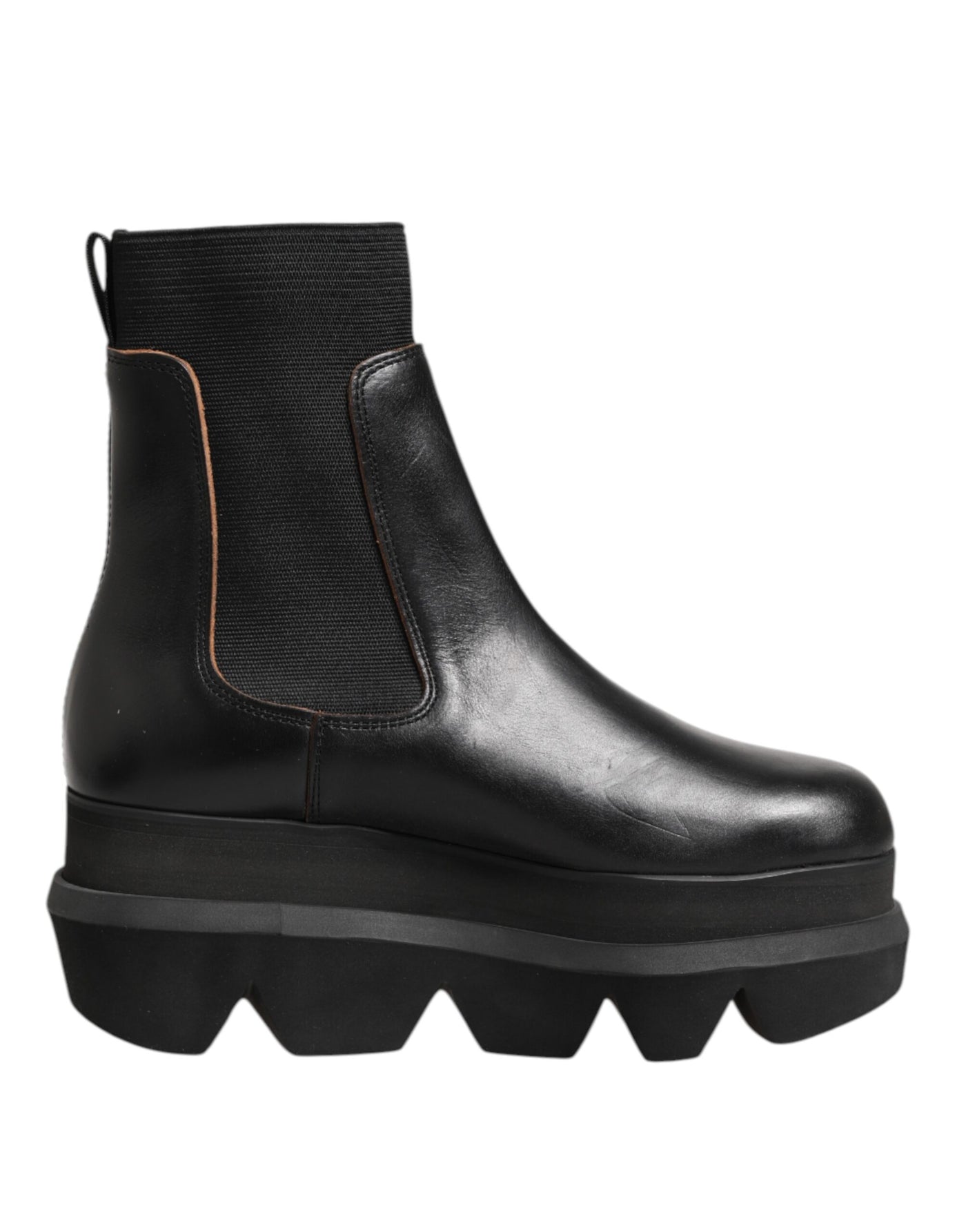 Bottines Chelsea noires en cuir Sacai pour femme