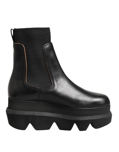 Bottines Chelsea noires en cuir Sacai pour femme