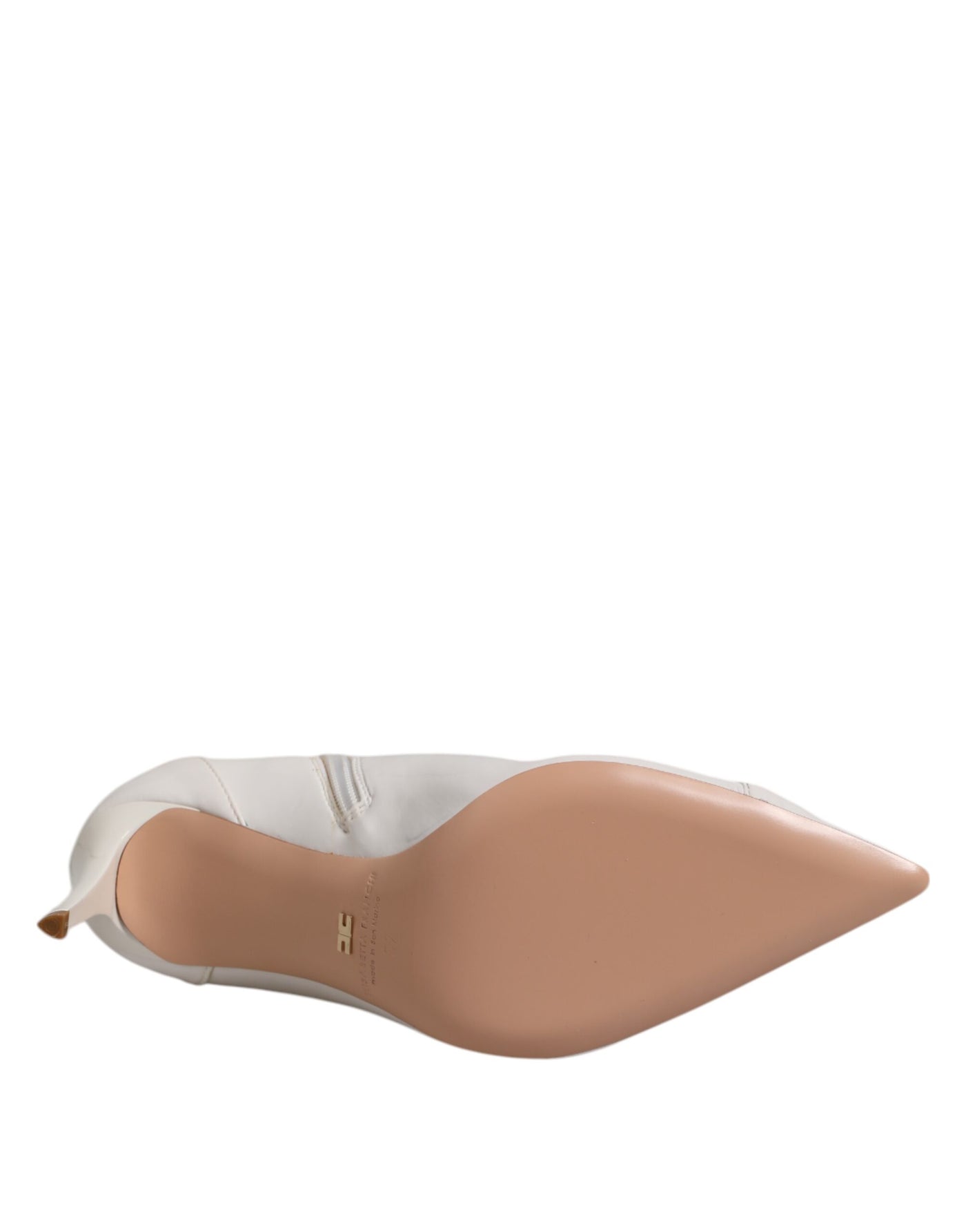 Elisabetta Franchi Witte Stiletto Hakken Halfhoge Laarzen