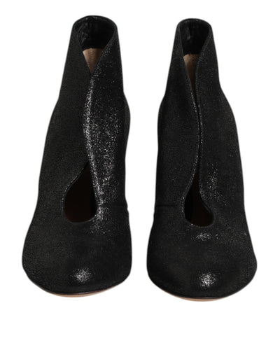 Escarpins à talons aiguilles noirs métallisés Gianvito Rossi