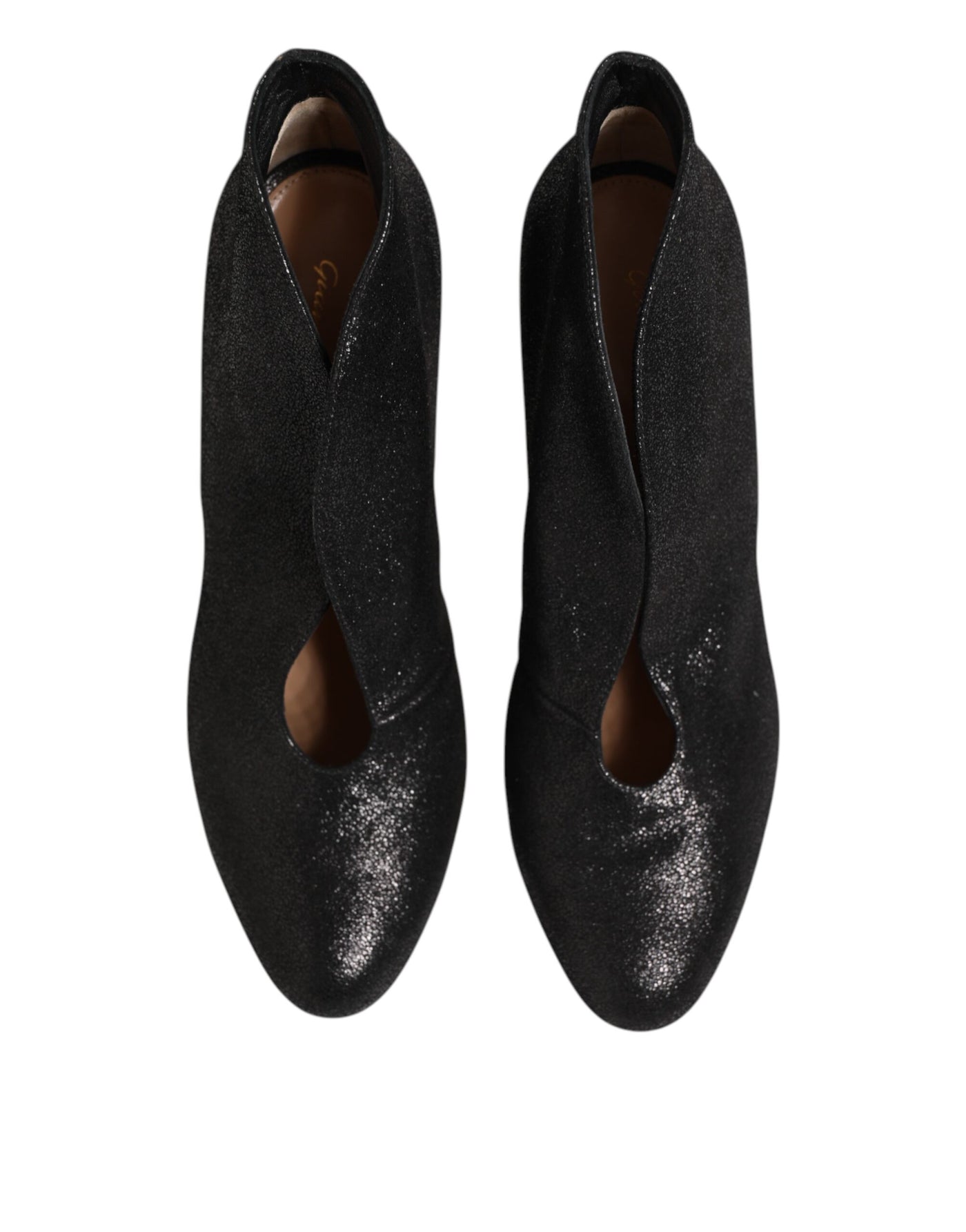 Escarpins à talons aiguilles noirs métallisés Gianvito Rossi